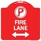 Signmission Fire Lane No Parking & Arrow Pointing Left & Right Heavy-Gauge Alum Sign, 18" x 18", RW-1818-24021 A-DES-RW-1818-24021 - alternate 1
